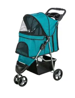[J25030144] Poussette avec fonction pliage rapide turquoise - Trixie