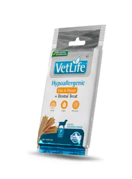 [J25040036] Dental Treat Vet Hypoallergenic poisson et patate Chien adulte Medium/Maxi (110 g) - Farmina