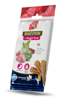 [J25040044] Dental Treat Vet Quinoa Digestion Chien adulte Medium/Maxi (110 g) - Farmina
