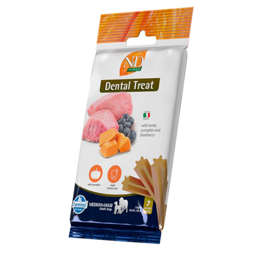 [J25040050] Dental Treat Vet Life Potiron, agneau et myrtille Chien adulte Medium/Maxi (110 g) - Farmina