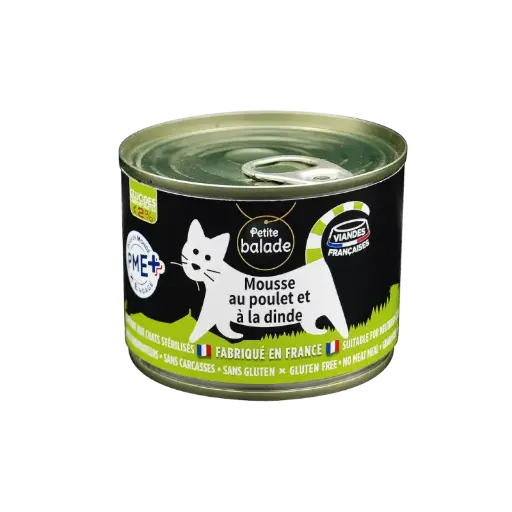 [J25040057] Chat mousse poulet et dinde (200 g) - Les recettes de Daniel