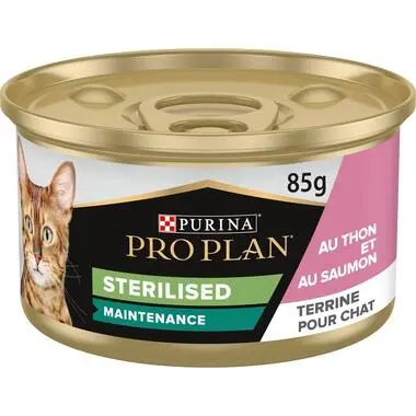 [J25040062] Boîte "Sterilised" riche en saumon et thon (1 boîte de 85 g) - Pro Plan