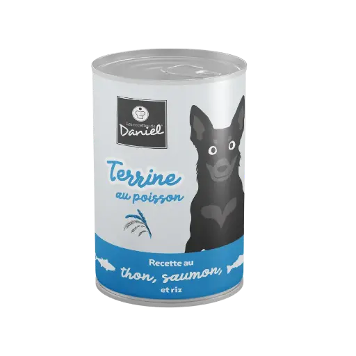 [J25040064] Terrine thon saumon riz pour chien (400 g) - Les recettes de Daniel