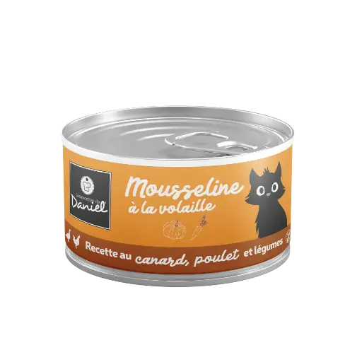 [J25040068] Mousseline canard poulet légumes pour chat (85 g) - Les recettes de Daniel
