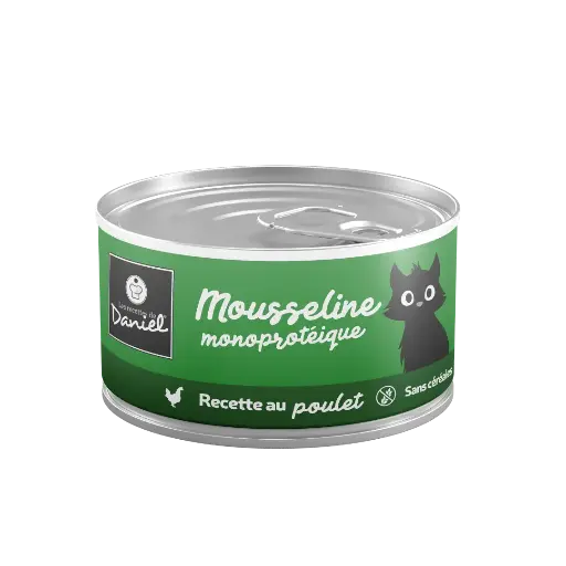 [J25040069] Mousseline monoprotéine poulet pour chat (85 g) - Les recettes de Daniel