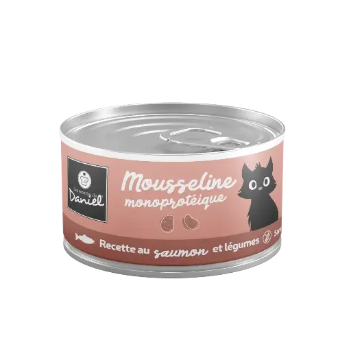 [J25040070] Mousseline monoprotéine saumon légumes pour chat (85 g) - Les recettes de Daniel