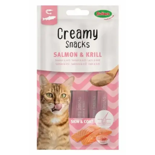 [J25040143] Creamy snacks saumon et krill pour chat (60 g) - Bubimex