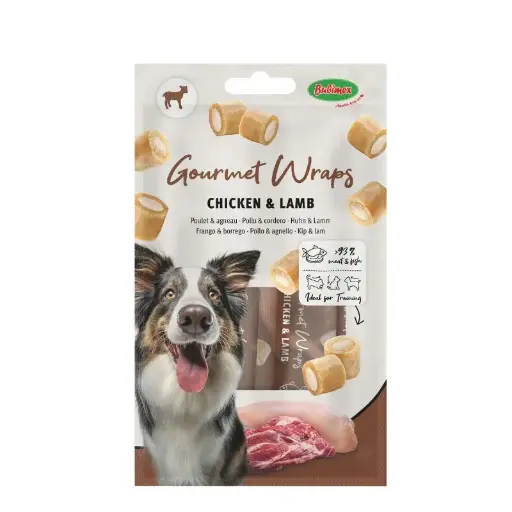 [J25040164] Gourmet Wraps poulet et agneau pour chien (30 g) - Bubimex
