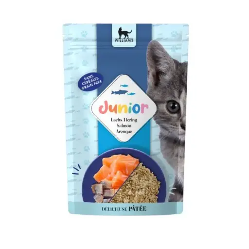 [J25070006] Sachet chat saumon et hareng (85 g) - William's Junior