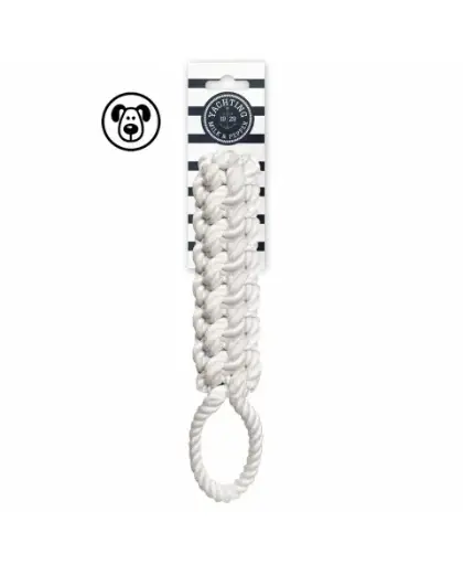 [J25090010] Jouet chien Cabestan blanc (27 cm) - Milk&Pepper
