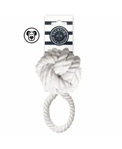 [J25090028] Jouet chien Hauban blanc (18 cm) - Milk&Pepper