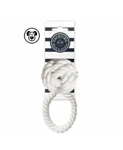 [J25090052] Jouet chien petit Hauban blanc (13 cm) - Milk&Pepper