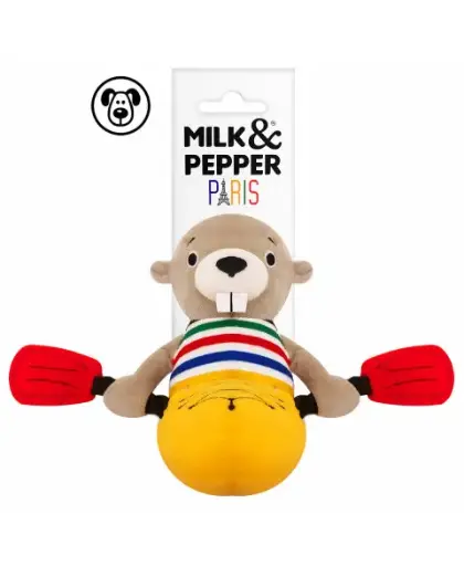 [J25090066] Peluche chien castor kayakiste Tony - Milk&Pepper
