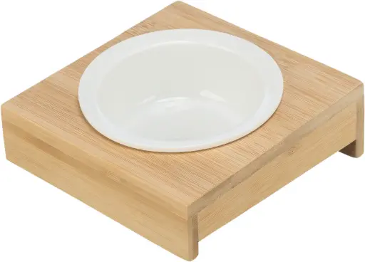 [J25090089] Gamelle en céramique avec support en bambou - Trixie