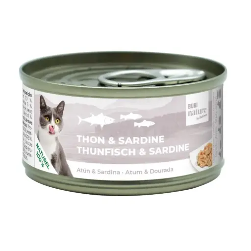 [J25100053] Boîte chat Bubi Nature thon et sardine (70 g) - Bubimex