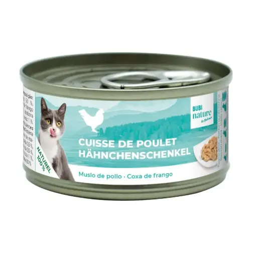 [J25100085] Boîte chat Bubi Nature cuisse de poulet (70 g) - Bubimex