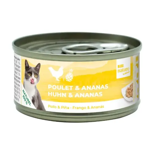 [J25100089] Boîte chat Bubi Nature poulet et ananas (70 g) - Bubimex