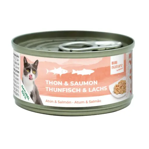 [J25110319] Boîte chat Bubi Nature thon et saumon (140 g) - Bubimex